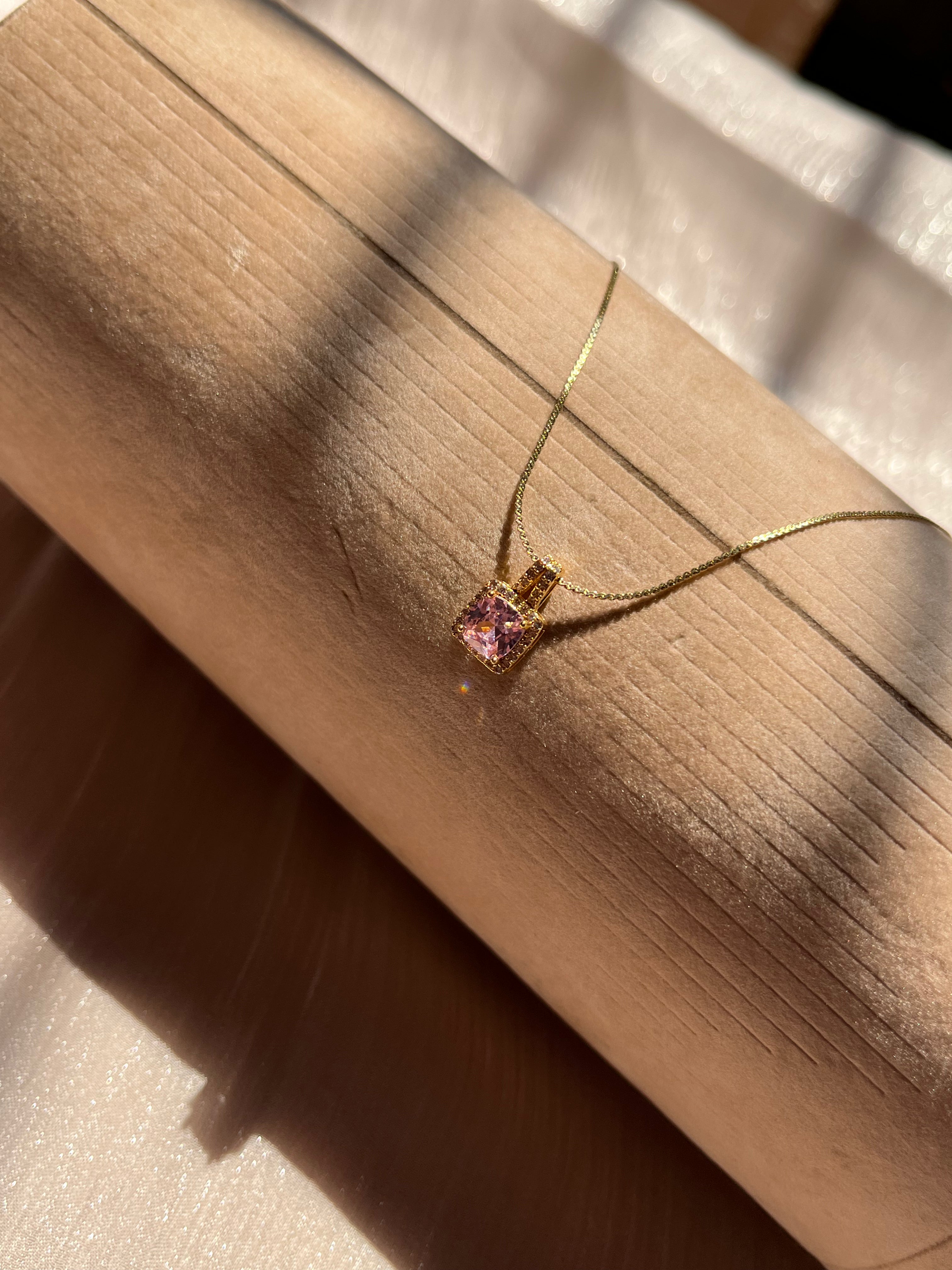 Pink stone pendant